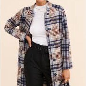 Greylin Anthropologie Plaid Coat  Size:Large